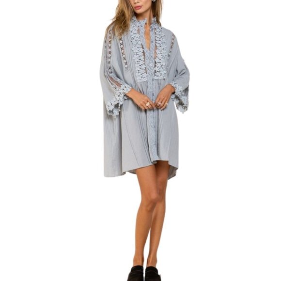 POL Dress Woven Cotton Mystic Grey Small - Picture 4 of 6